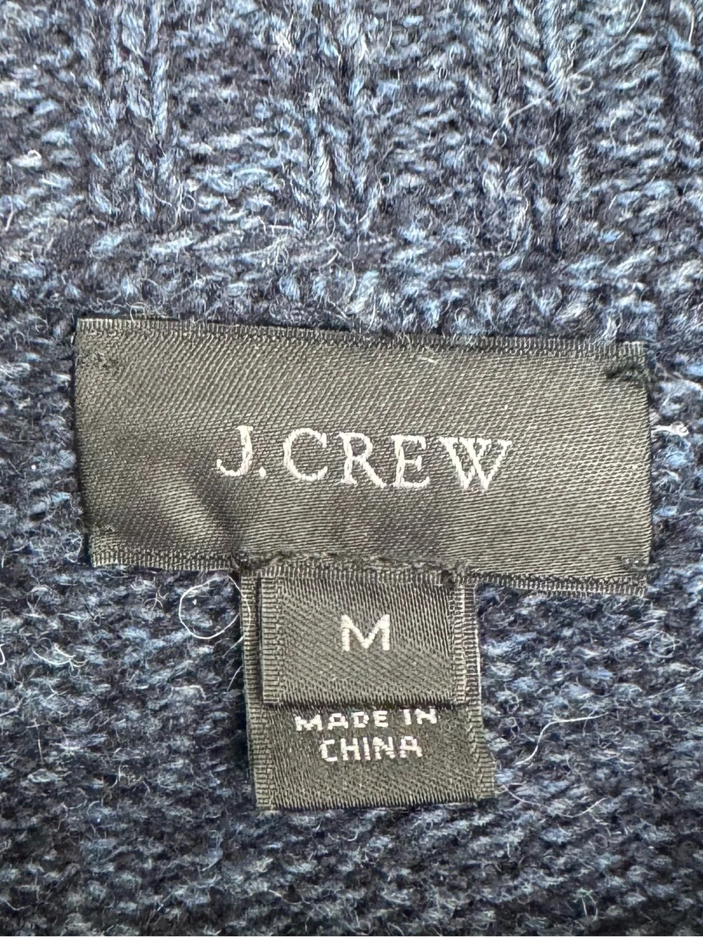 J.Crew Rugged Merino Wool Blend Shawl Collar Sweater Blue Men Size Medium